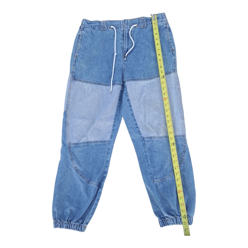 Blue Denim Patchwork Joggers - image 5
